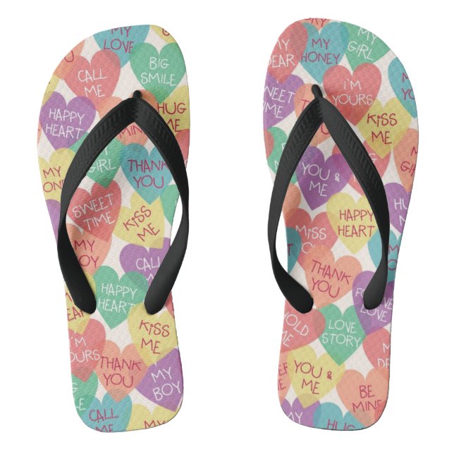 Love Shape Background Flip Flops (Footbed)