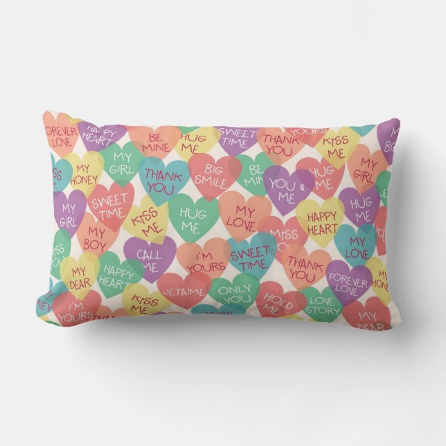 Love Shape Background Lumbar Pillow (Front)