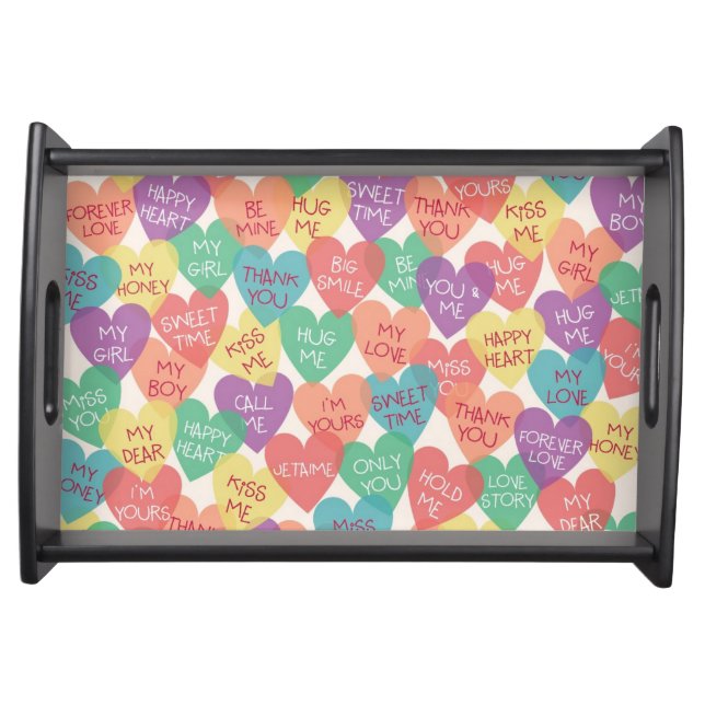 Love Shape Background Serving Tray (Front)