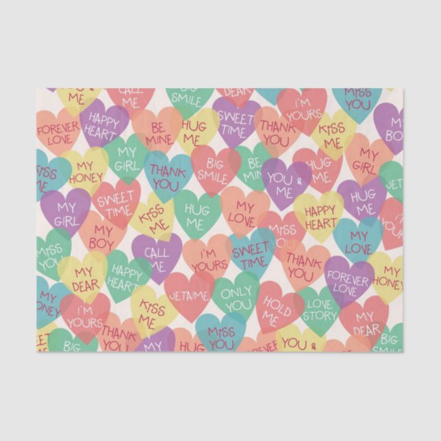 Love Shape Background Tissue Paper (Front)