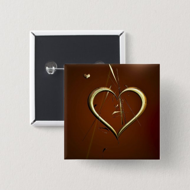 Love Shards of Gold Badge Button (Front & Back)