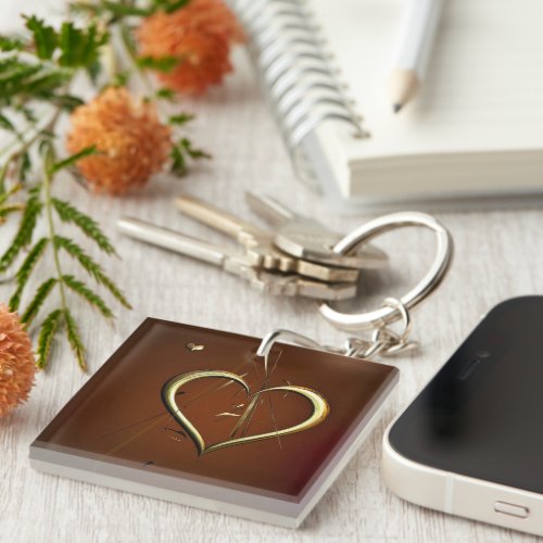 Love Shards of Gold Key Ring