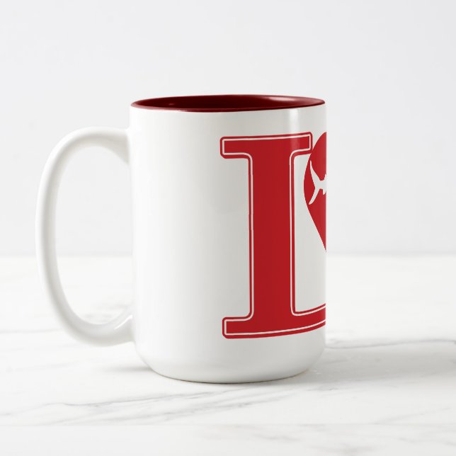 Love Shark Two-Tone Coffee Mug (Left)