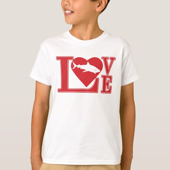 Love Sharks, I Love Sharks T-Shirt (Front)