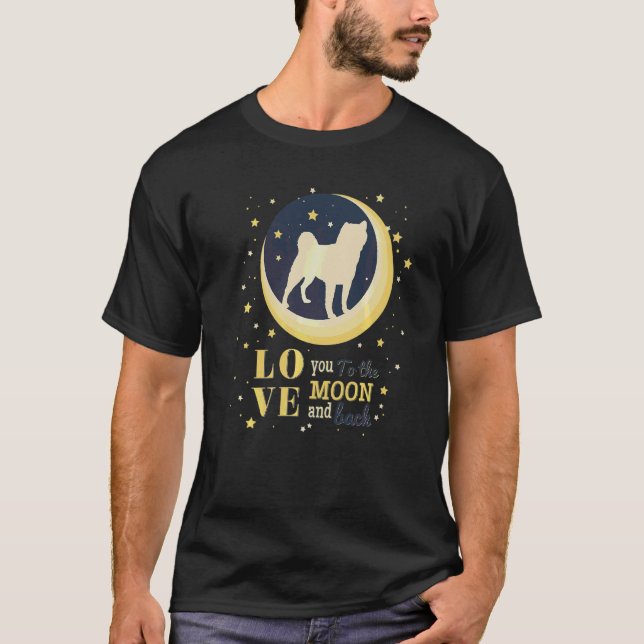 Love Shiba Inu Dog To The Moon T-Shirt (Front)