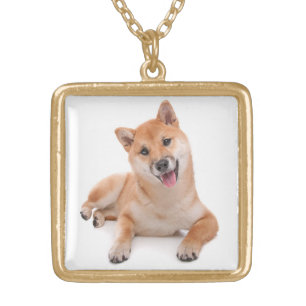 Love Shiba Inu Puppy Dog Mom Ladies Gift Gold Plated Necklace