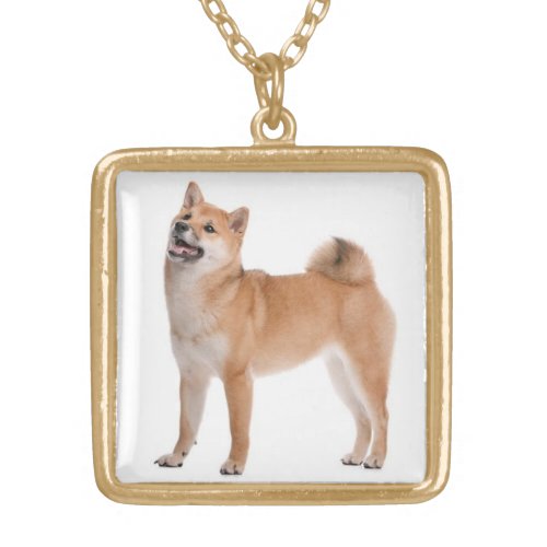 Love Shiba Inu Puppy Dog Mom Ladies Gift Gold Plated Necklace