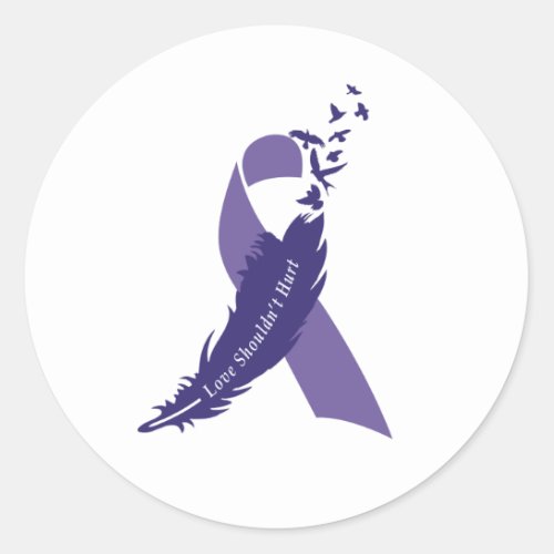 Love Shouldnt Hurt Domestic Violence Awareness Classic Round Sticker