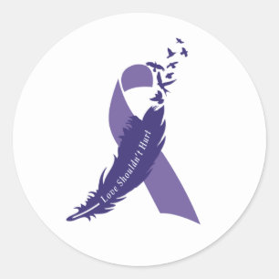 Love Shouldn't Hurt Domestic Violence Awareness Classic Round Sticker