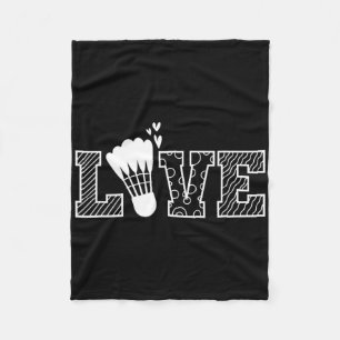 Love Shuttle Dminton Racket  Fleece Blanket