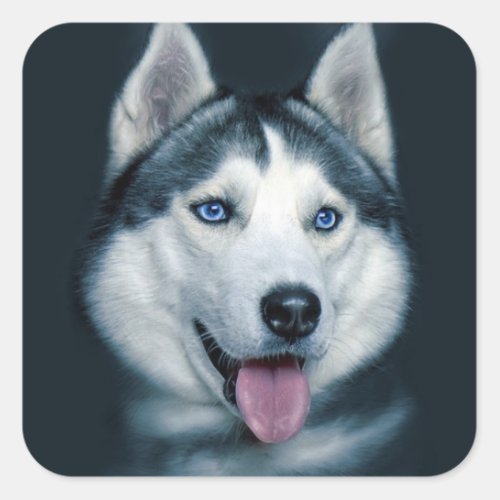 Love Siberian Husky Puppy Dog Greeting Stickers