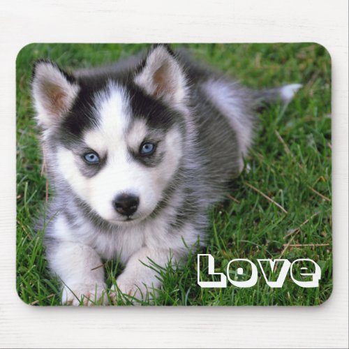 Love Siberian Husky Puppy Dog  Mousepad