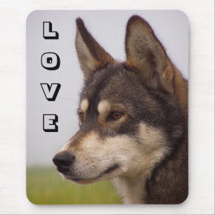 Love Siberian Husky Puppy Dog  Mousepad