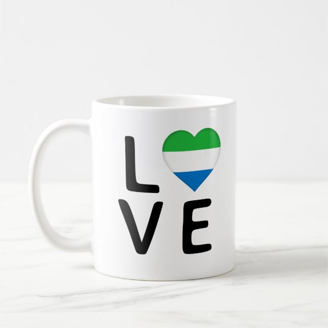 Love - Sierra Leone Flag Coffee Mug (Left)