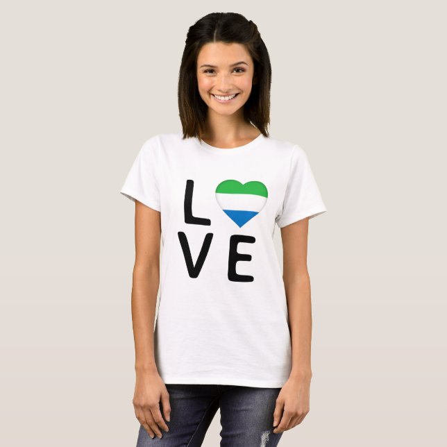 Love - Sierra Leone Flag T-Shirt (Front Full)