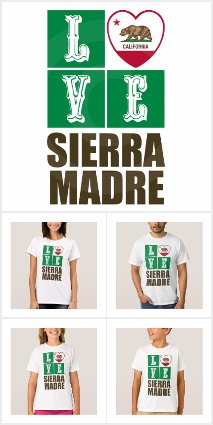 Love Sierra Madre California State Flag Heart