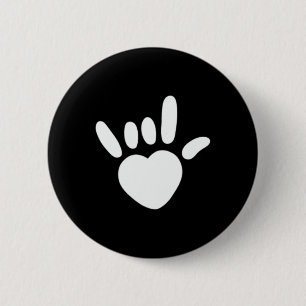 Love Sign American Sign Language Deaf Awareness He Button