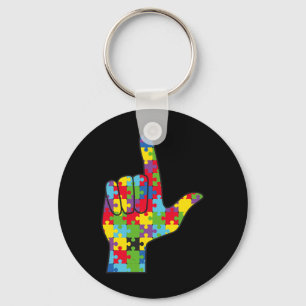 Love Sign Autism Awareness Support  Keychain