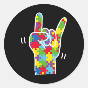 Love Sign Language Autism Awareness Month Asl Love Classic Round Sticker