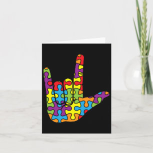 Love Sign Language - Autistic Puzzle Autism Awaren Card