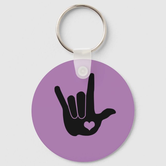 Love Sign Language Hand Keychain (Front)