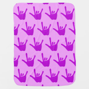 Love Sign Language Hand Lavender Baby Blankets