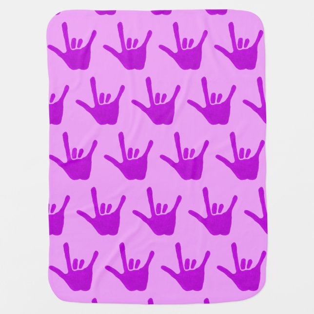 Love Sign Language Hand Lavender Baby Blankets (Front)