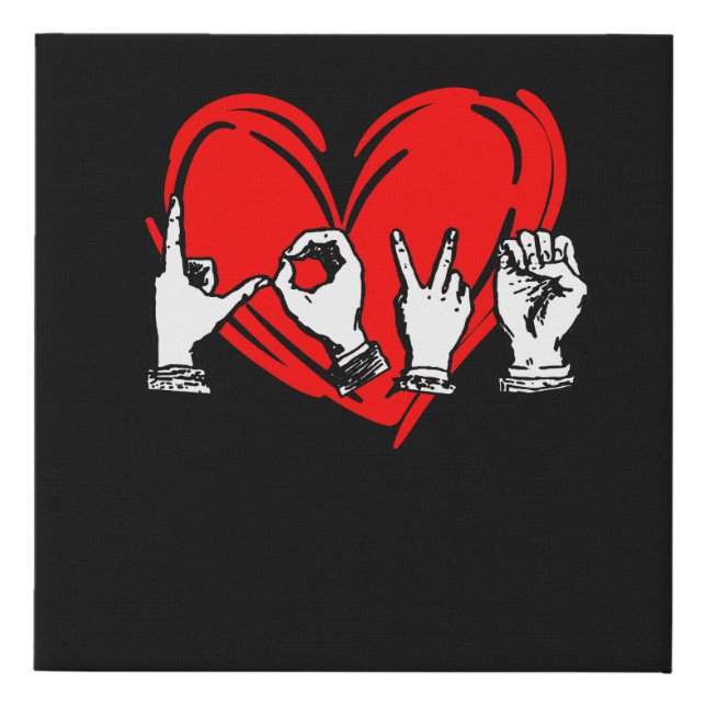 Love Sign Language Heart ASL Valentine's Day Gift (Front)