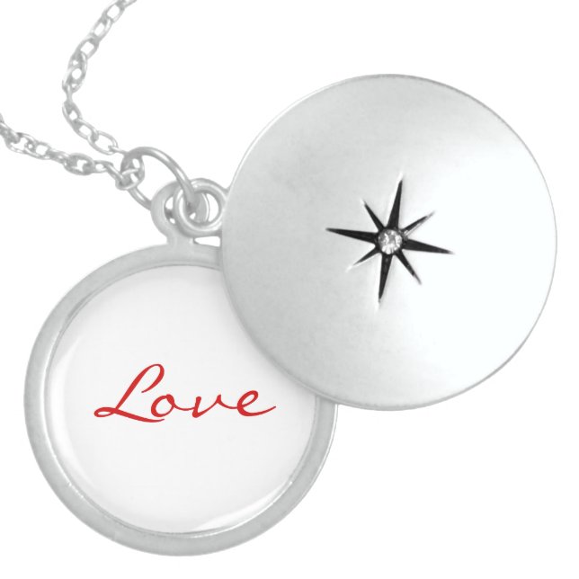 Love sign sterling silver necklace (Front)