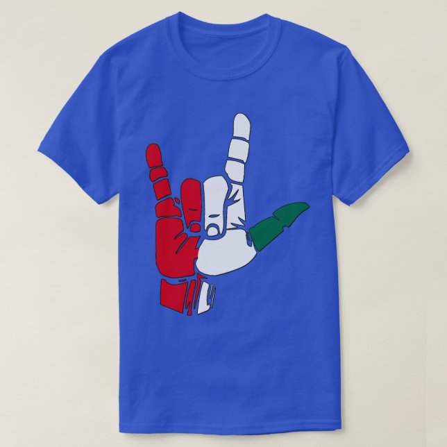 Love sign with Flag of Mexico T-Shirt (Design Front)