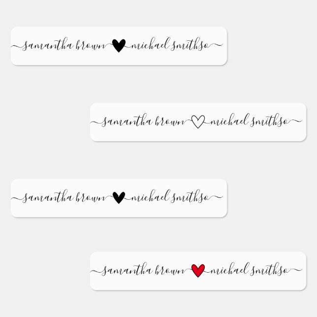 Love Signature Name Heart Labels (Group)