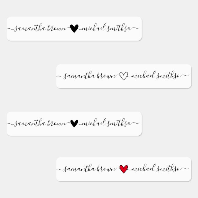 Love Signature Name Heart Labels