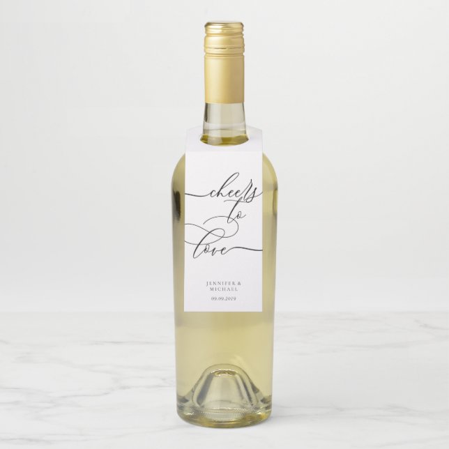 Love Signature Party Celebration Bottle Hanger Tag (On Bottle)