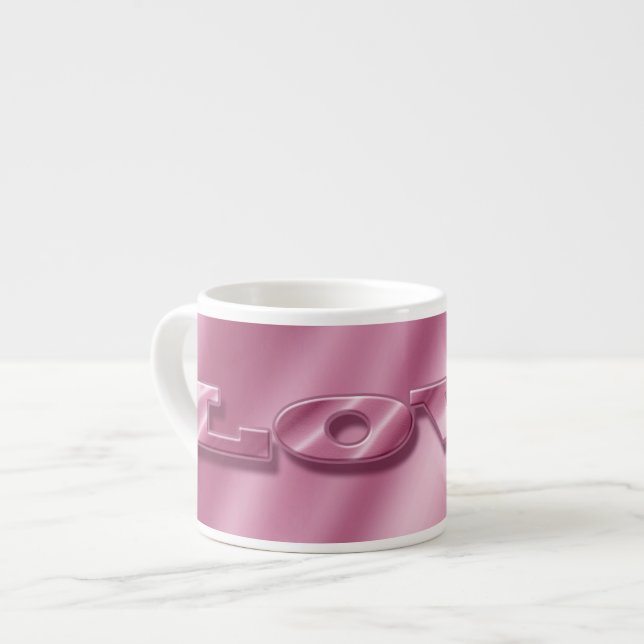 Love. Silk pink valentine's texture. Espresso Cup (Front Left)