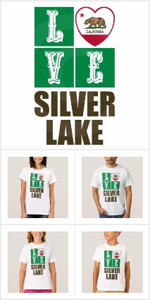 Love Silver Lake California State Flag Heart