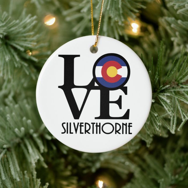 LOVE Silverthorne Colorado Ceramic Ornament (Tree)