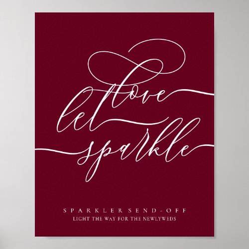 Love Simple Burgundy Chic Poster