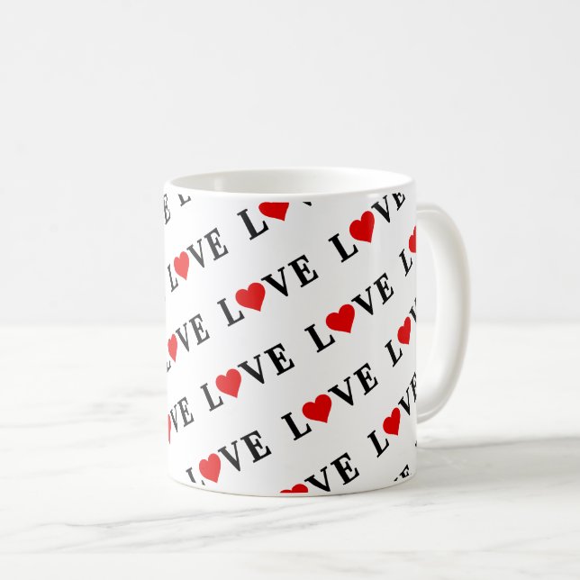 LOVE Simple Minimalist Elegant Coffee Mug (Front Right)