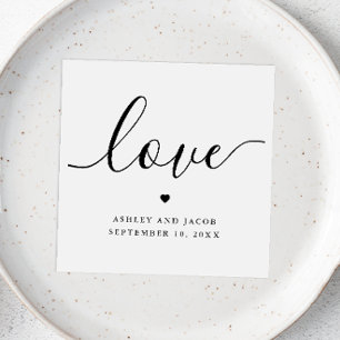 Love. Simple minimalist typography script wedding Napkins