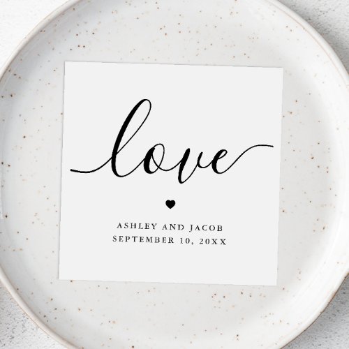 Love Simple minimalist typography script wedding Napkins