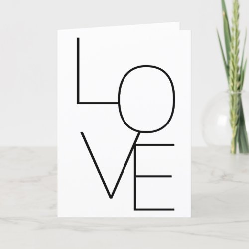 LOVE Simple Modern Minimal Typography Text Black  Holiday Card