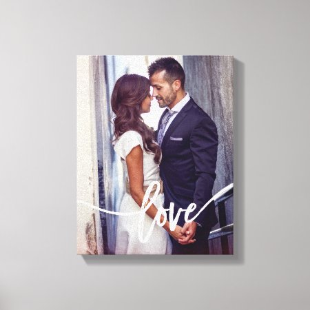 Love | Simple Modern Typography With Your Photo Canvas Print
