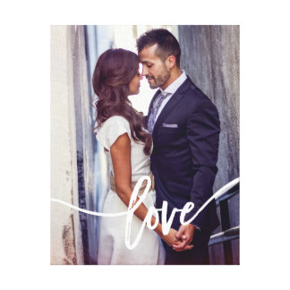 Love | Simple Modern Typography with your Photo Canvas Print