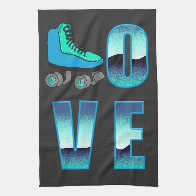 Love Skating Kitchen Towel (Vertical)