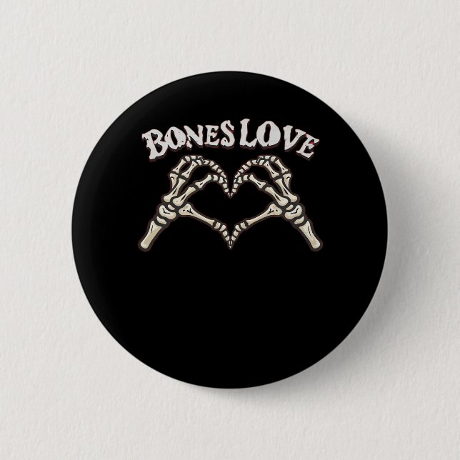 Love Skeleton Hand Classic Look Button (Front)