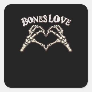 Love Skeleton Hand Classic Look Square Sticker
