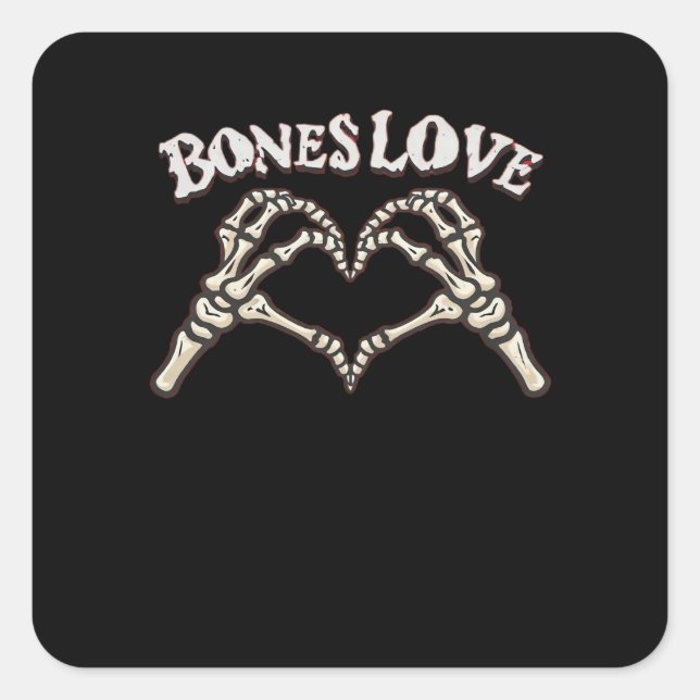 Love Skeleton Hand Classic Look Square Sticker (Front)
