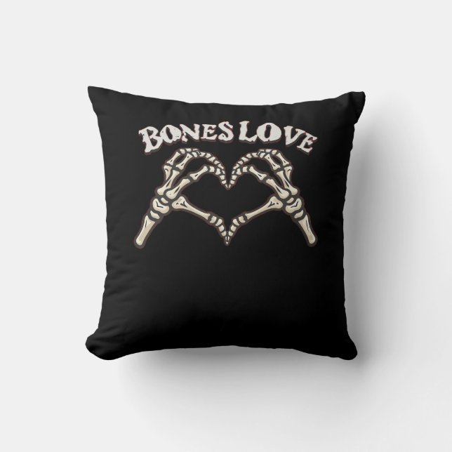 Love Skeleton Hand Classic Look Throw Pillow (Front)