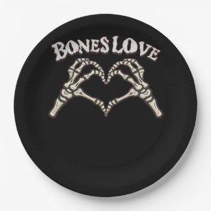 Love Skeleton Hand Classic Paper Plates