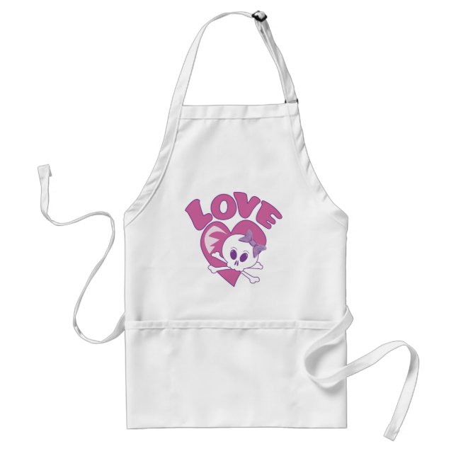 Love Skull Adult Apron (Front)